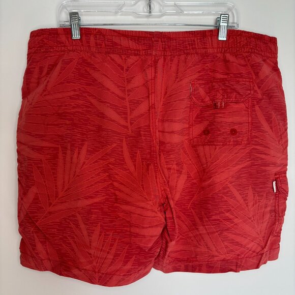 TOMMY BAHAMA Relax Swim Trunk Men XL Mesh Lined Orange Pocket Pull On Drawstring - Picture 3 of 7